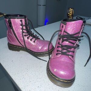 Dr. Martens Kids Pink Glitter Boots